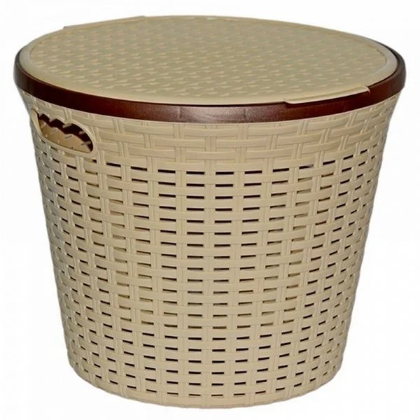 ВИОЛЕТ Корзина для белья 20л.Ротанг 2518/2 бежевый
