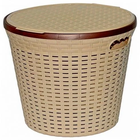 ВИОЛЕТ Корзина для белья 15л. Ротанг 2512/2 бежевый