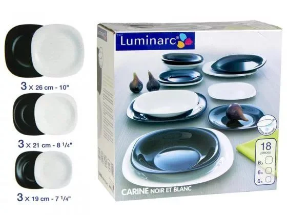 LUMINARC Набор столовый 18 пр. Carine Black&White D 2380 /N 1489