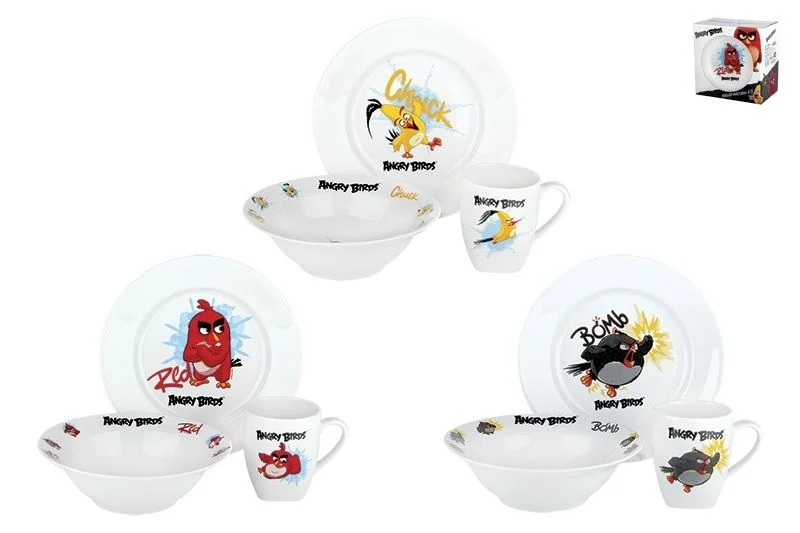 КОРАЛЛ Набор посуды д/завтрака 3 пр. Angry Birds 075952