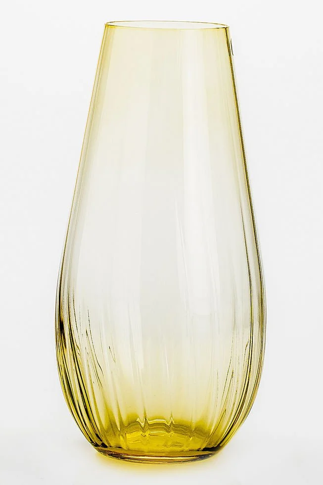 BOHEMIA Ваза Желтая оптика 305мм. 82237/305/22/382028