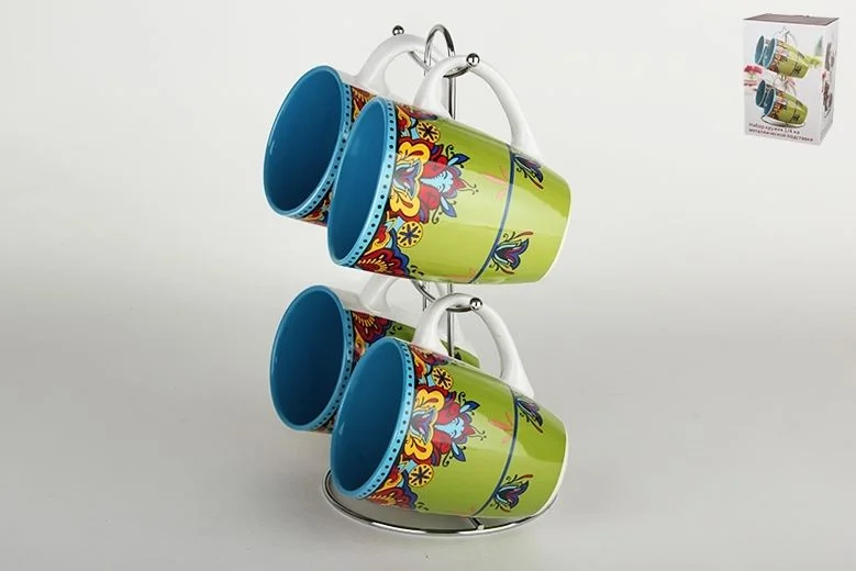 КОРАЛЛ Набор кружек 4пр.Цветочный узорST03/D1609