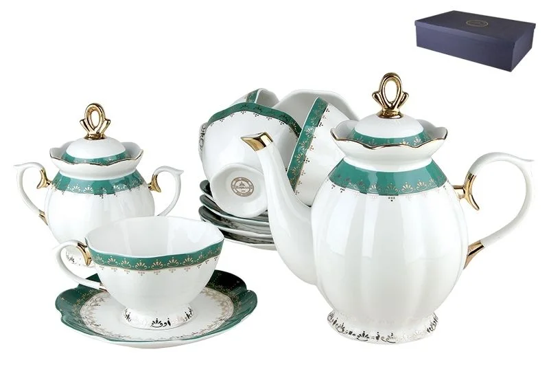 КОРАЛЛ Набор чайный 14пр. Изумруд V14-green