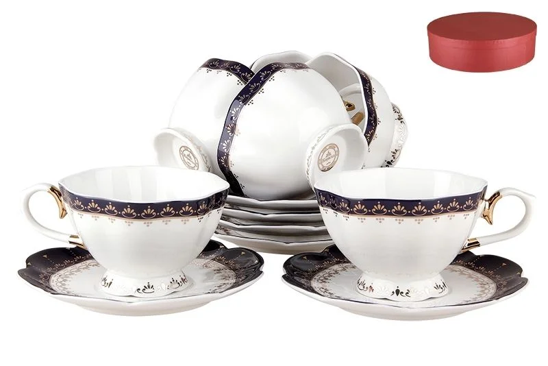 КОРАЛЛ Набор чайный 12 пр. Кобальт V14-dark-blue