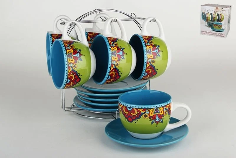 КОРАЛЛ Набор чайный 12 пр. Цветочный узор ST229/D1609