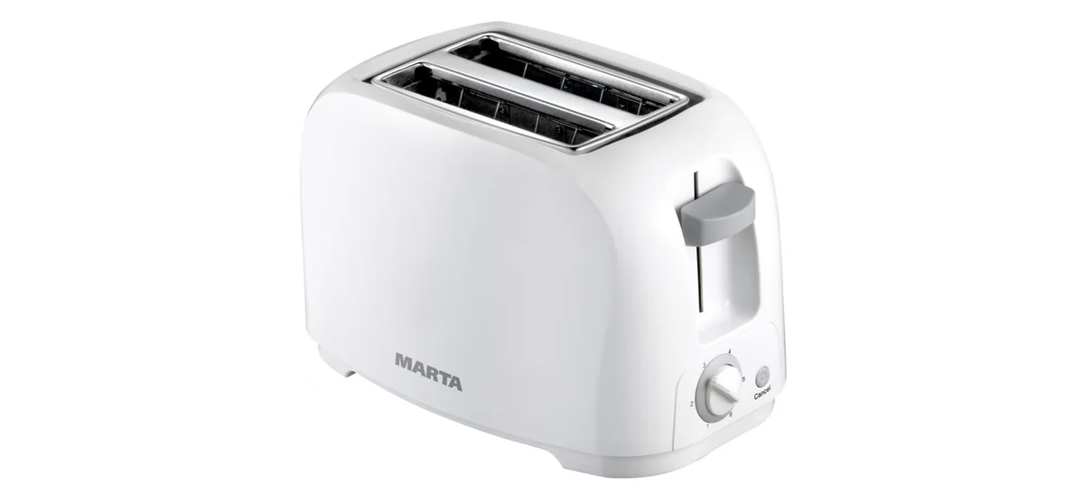 MARTA Тостер 800W MT 1708 белый жемчуг
