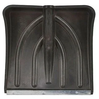 Лопата снеговая 385х380мм пластмассовая (оцинкованная планка) (3 №6) с дер. черенком и V-обр. ручкой