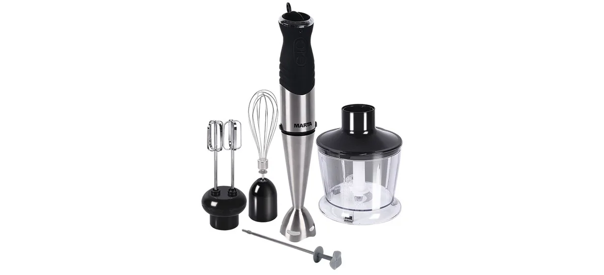 MARTA Кухонный процессор 1000W MT 1588 черный хром