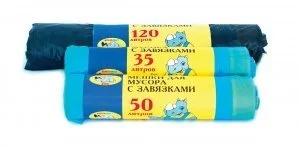 МУЛЬТИ-ПЛАСТ Мешок 35 литров для мусора с завязкой (рулон - 15шт) 960089