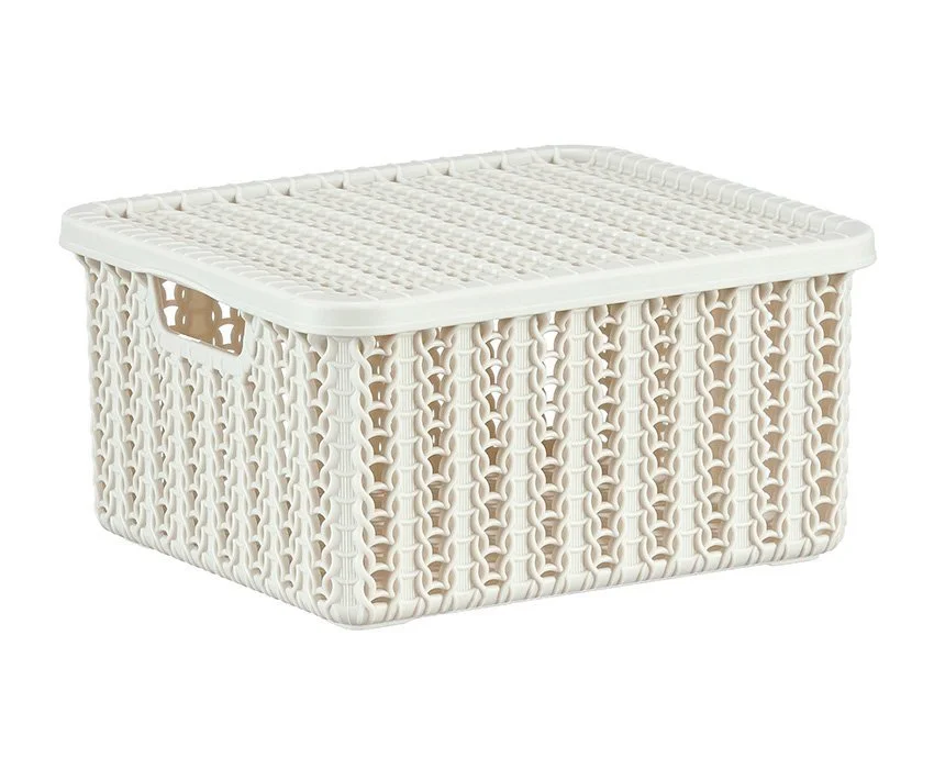 М-ПЛАСТИКА Коробка 1,5 л. Вязание М 2368 белый ротанг