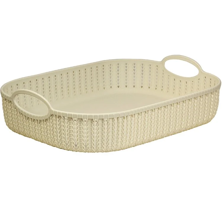 М-ПЛАСТИКА Лоток 31*24 см. Вязание М 1195 белый ротанг