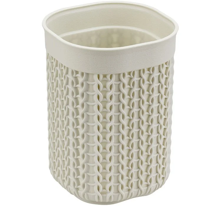М-ПЛАСТИКА Стакан для зубных щёток Вязание М 2237 белый ротанг