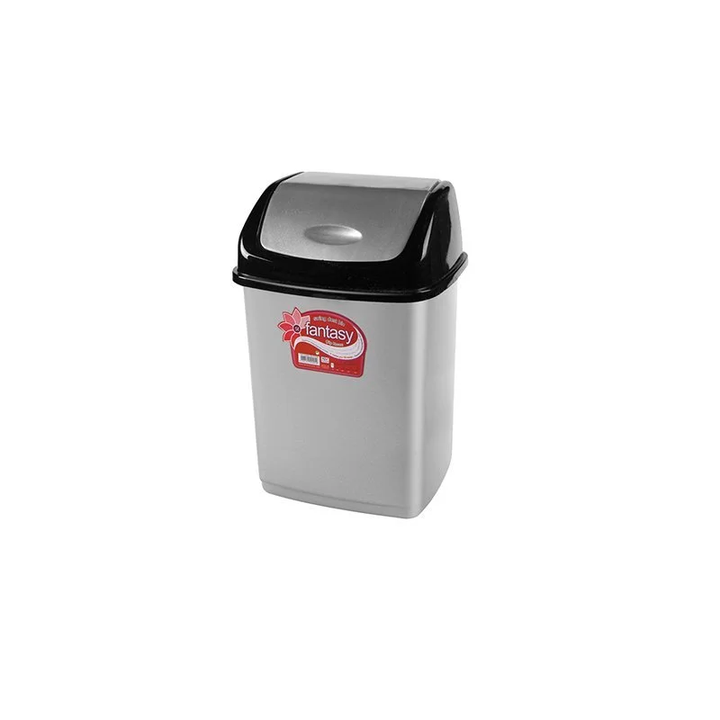 DD STYLE Ведро для мусора 10,0 л. Фантазия 09402 черно-серебристый