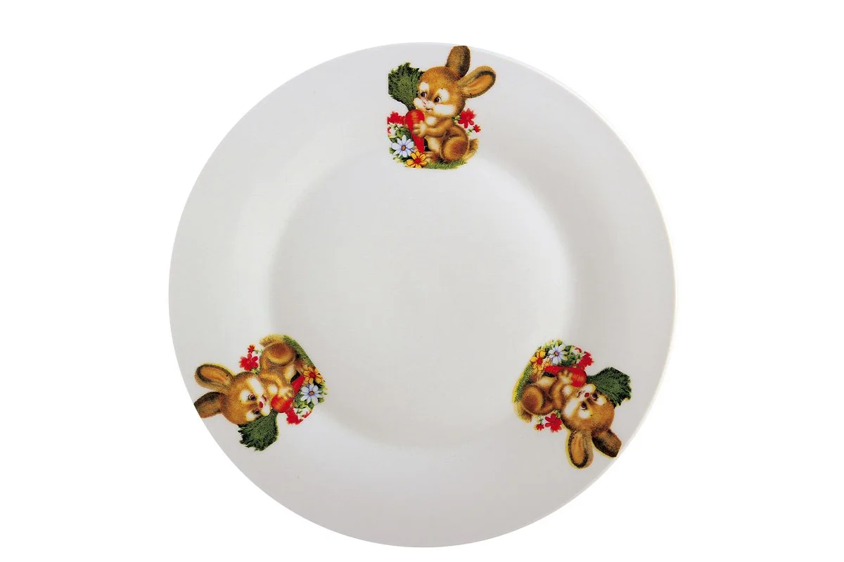 КОРАЛЛ Тарелка десертная 20см Кролик с морковкой ZHL-1245/20