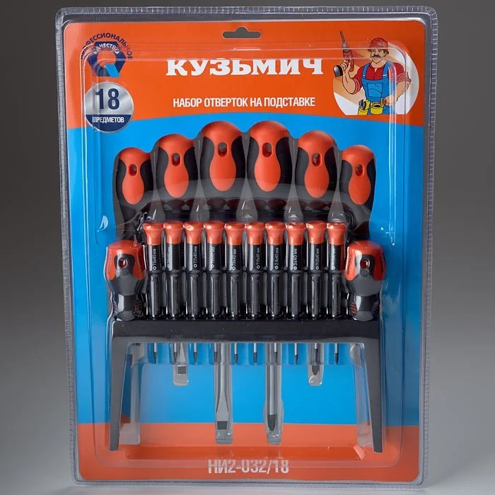 Кузьмич Набор отверток 18 предметов НИ2-032/18 на подставке