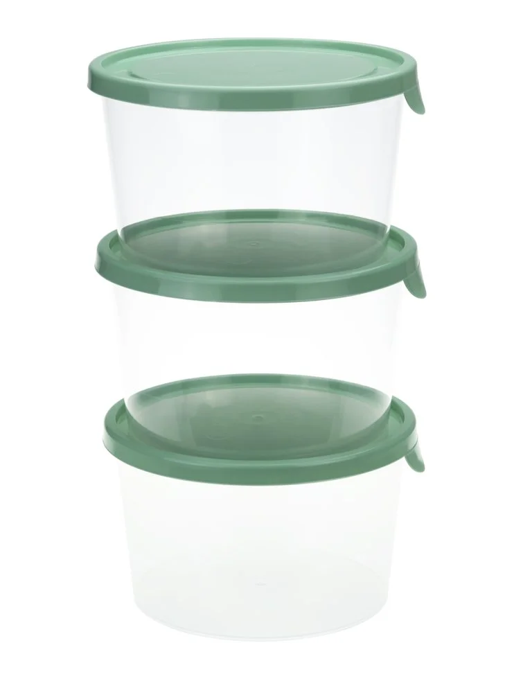 М-ПЛАСТИКА Набор ёмкостей для продуктов 0,75 л.* 3 шт. М 1441 фисташковый