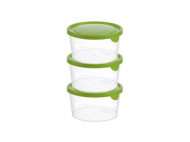 М-ПЛАСТИКА Набор ёмкостей для продуктов 0,75 л.* 3 шт. М 1441 салатовый