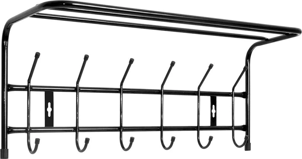 НИКА Вешалка с полкой настенная металлическая ВП6 черный