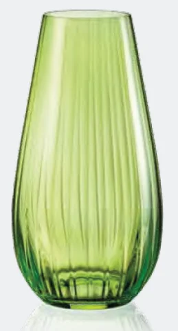 BOHEMIA Ваза Зеленая оптика 245мм. 82237/245/22/D4353