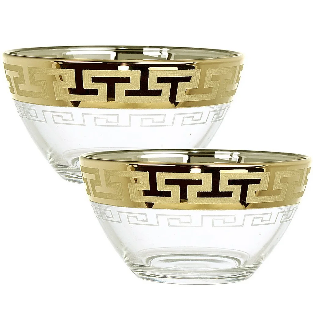 ГУСЬ ХРУСТАЛЬНЫЙ Набор салатников 2шт. Греческий узор GE03-1322