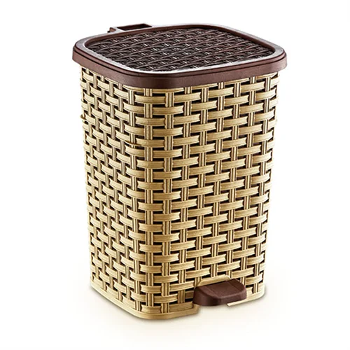 DD STYLE Ведро для мусора 6,0 л. Плетенка 01052 бежевый