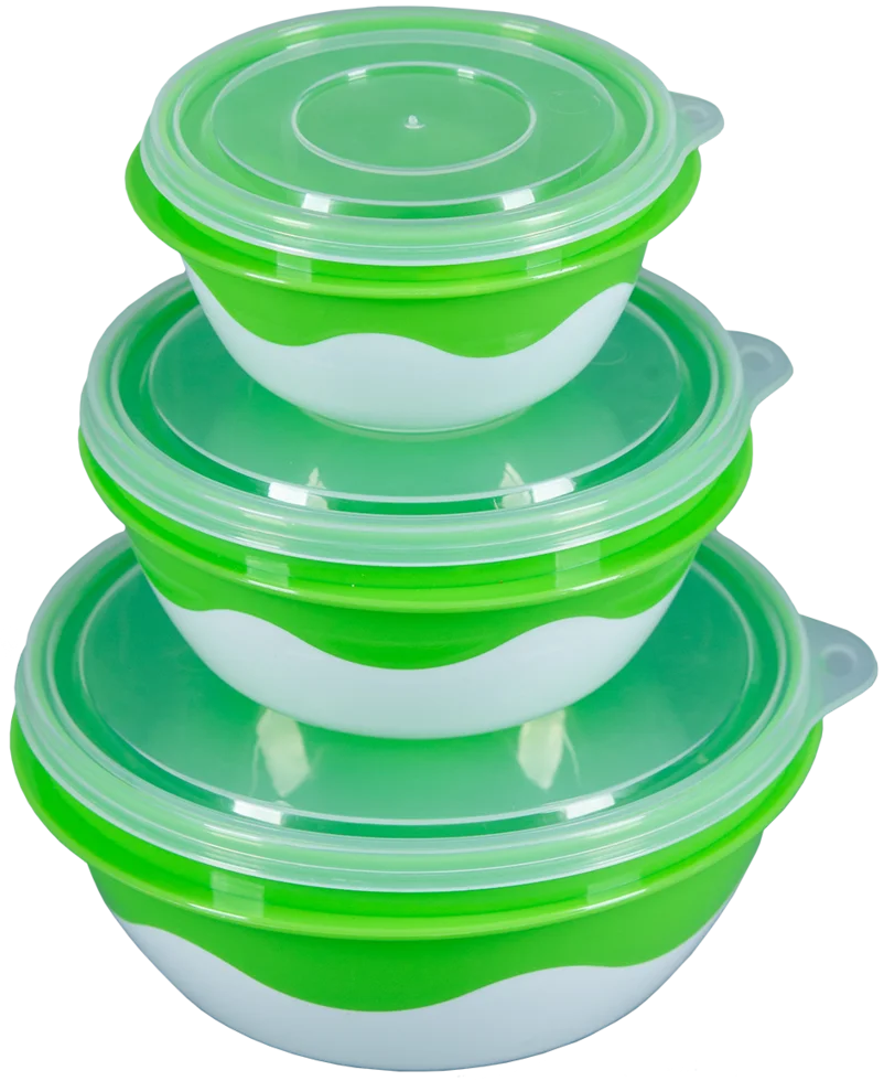 АР ПЛАСТ Набор мисочек Матрёшка 03064 салатовый