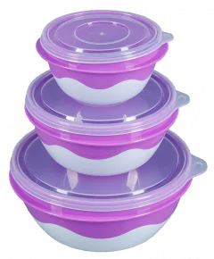 АР ПЛАСТ Набор мисочек Матрёшка 03064 сиреневый