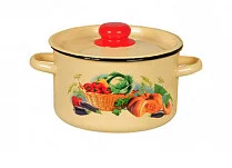Appetite Кастрюля эмал цил 1,5л крем Урожай 1с15с/1
