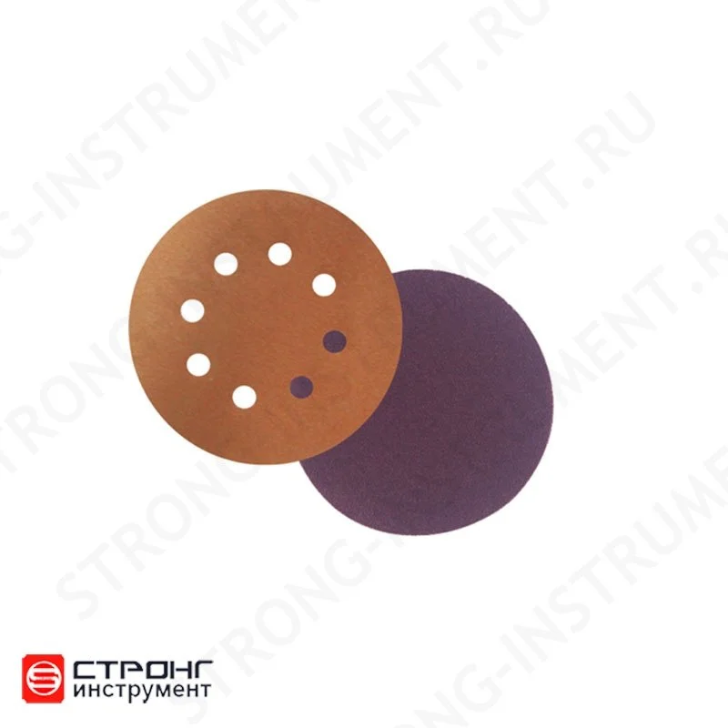STRONG Круг абразивный на ворсовой основе под липучку Р 100, 125мм 10шт СТУ-100
