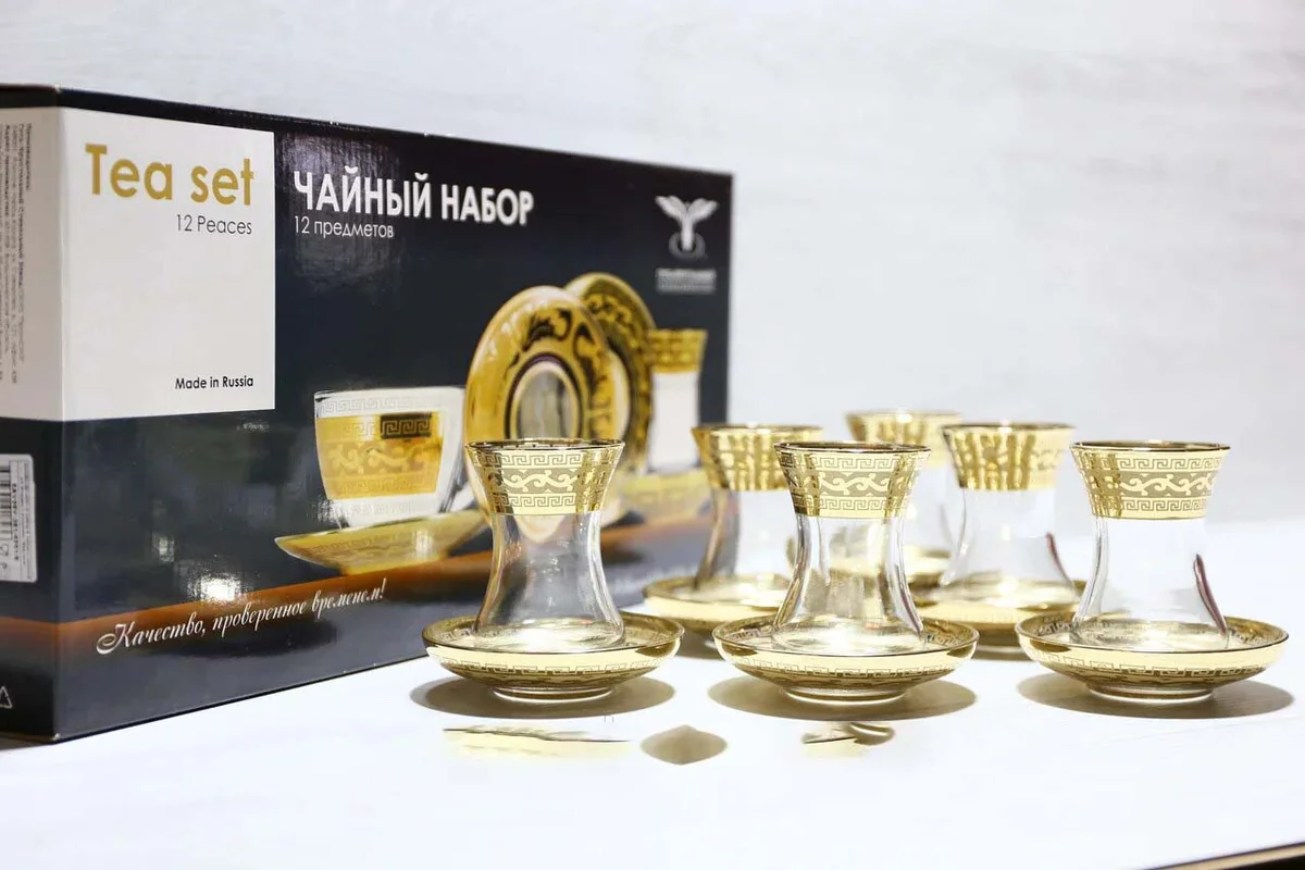 ГУСЬ ХРУСТАЛЬНЫЙ Набор чайный 12 пр. Версаче EAV08-381/4201/S