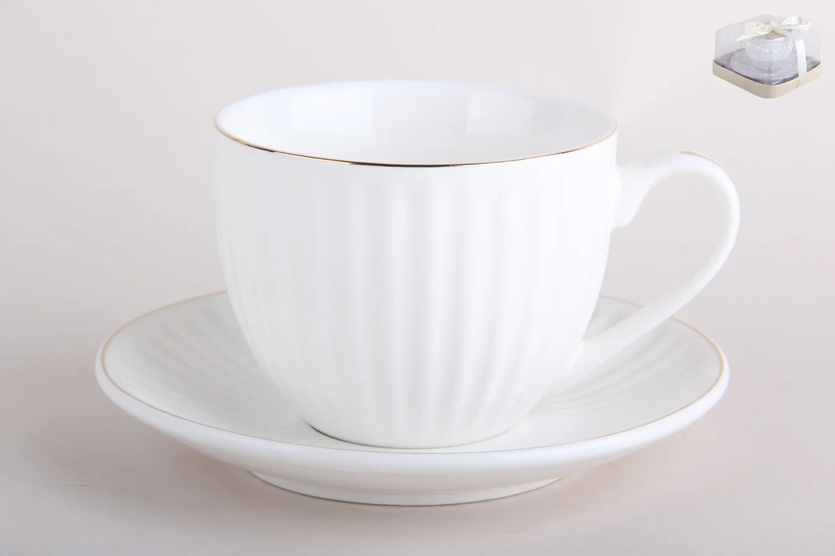 КОРАЛЛ Набор чайный 2 пр. Лайн голд TC69A-2P