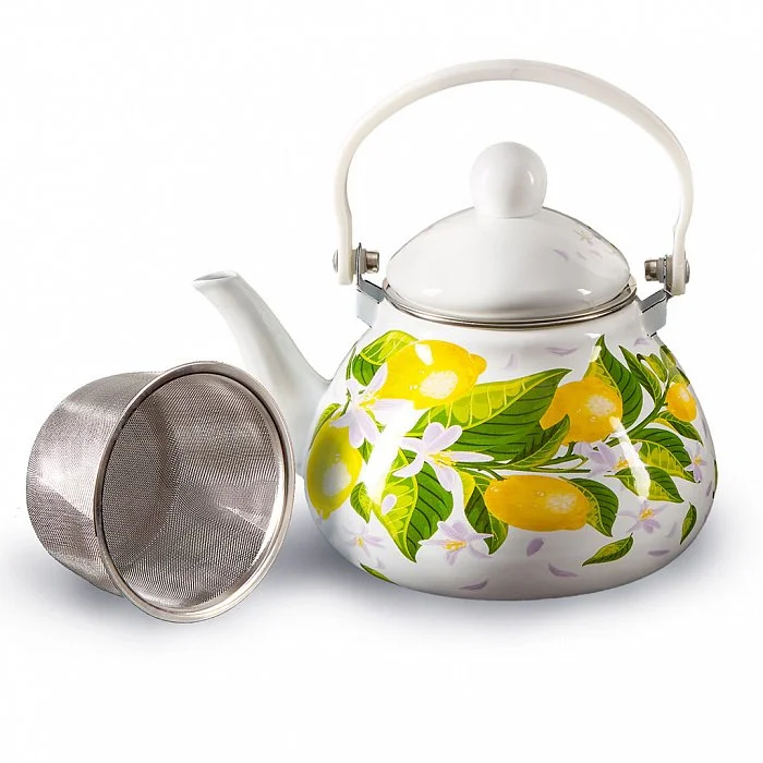 METALLONI Эмалированный чайник 1,3л. Лимоны EM-131X1/62
