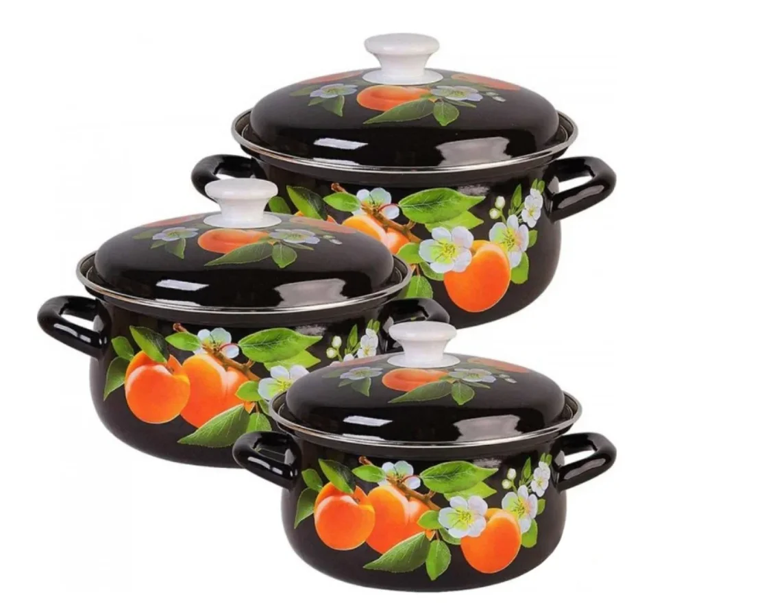 КМК Набор кастрюль (6пр.) Абрикос-1 2/3/4