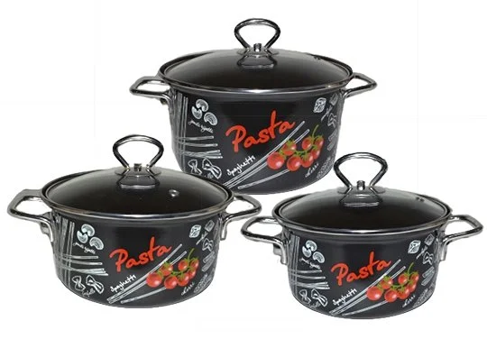 КМК Набор кастрюль (6пр.) Болоньезе-1 Элит 1,9/2,5/3,7 черный