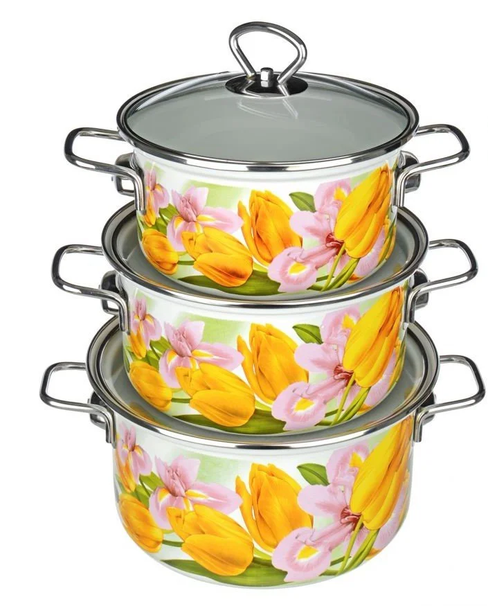 КМК Набор кастрюль (6пр.) Ирина-1Н Элит белый