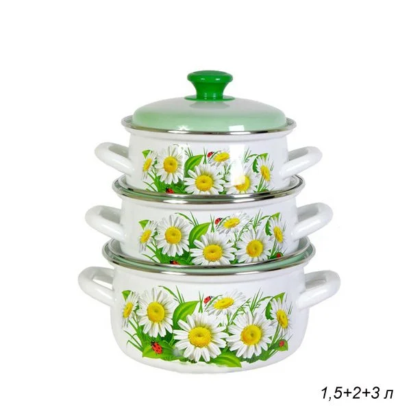 КМК Набор кастрюль (6пр.) Марианна-11,5/2,3/3 белый