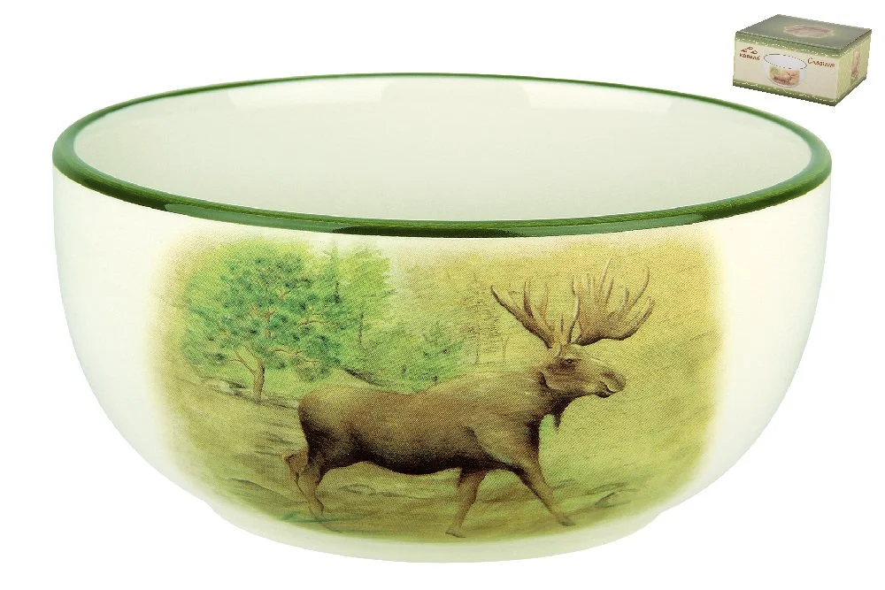 КОРАЛЛ Салатник 580 мл/14см Охота зеленая HC141R-P01