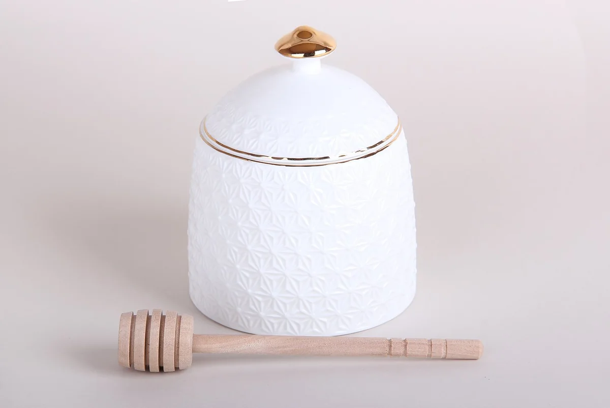 КОРАЛЛ Банка для меда 380мл c бамбуковой ложкой Снежная королева LTBH-S0310-A