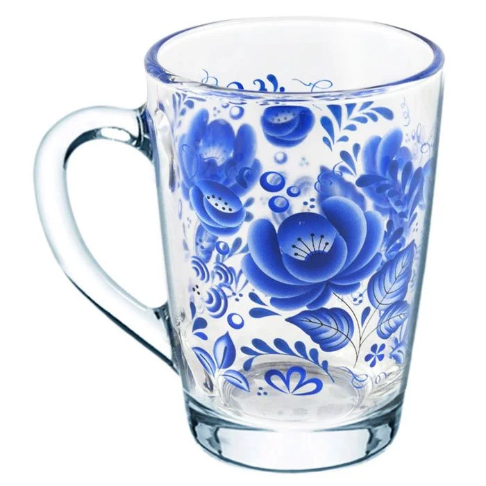 ДЕКОСТЕК Кружка 300 мл Капучино круговая деколь Гжель 4693/501