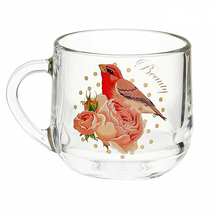 ДЕКОСТЕК Кружка 320 мл с декором Море цветов 20227