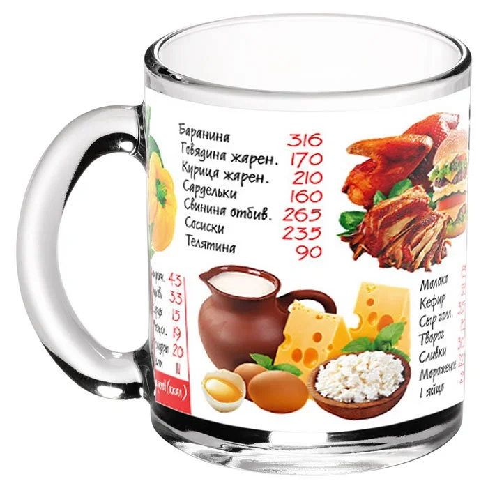 ДЕКОСТЕК Кружка 300 мл Таблица калорий 208-Д