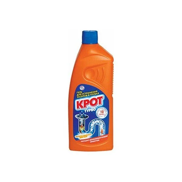 КРОТ Жидкость для устранения засоров 1,0л. Турбо гель 4607137251105