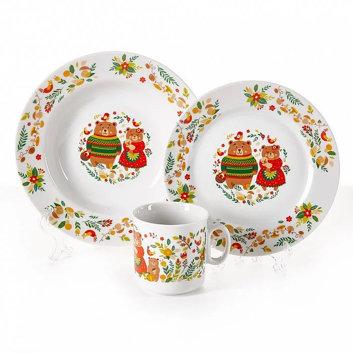 ДФЗ Набор посуды д/завтрака 3 пр. Мишкины сказки 8С1378