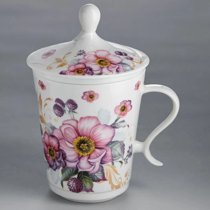 ROSARIO Кружка для заваривания 330мл. Георгин Ф2-014A