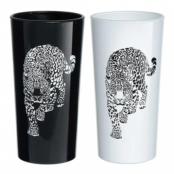 GLASSTAR Набор стаканов 6 шт/230 мл Леопард 1256/DPP черный/белый