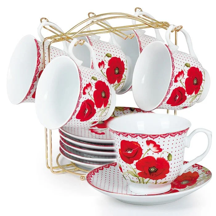 ROSARIO Набор чайный 12 предметов Маки Ф5-018К/12