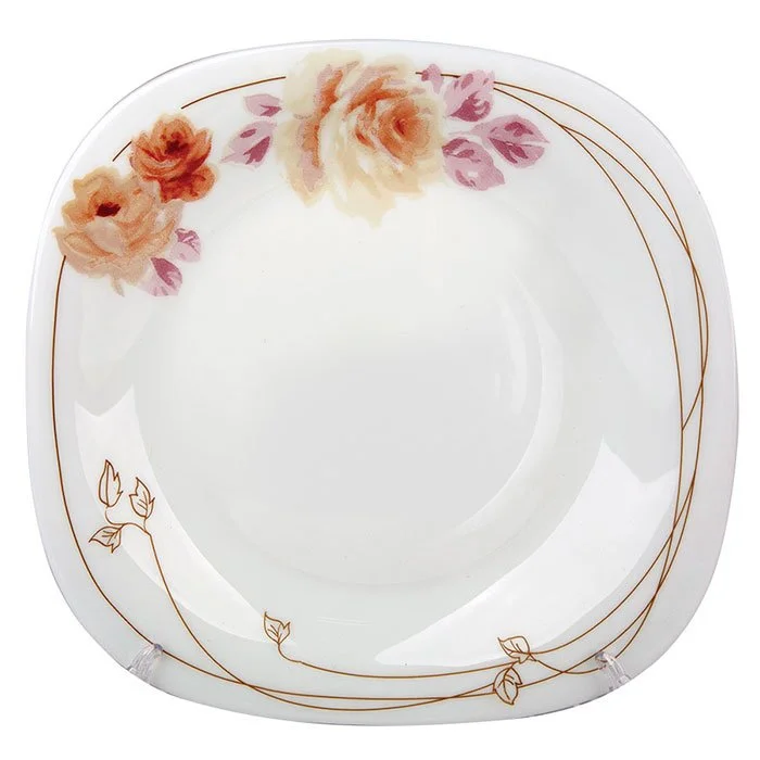 TEROPAL Тарелка суповая квадратная 20,5см Букет из роз 0001Т2/5-SK