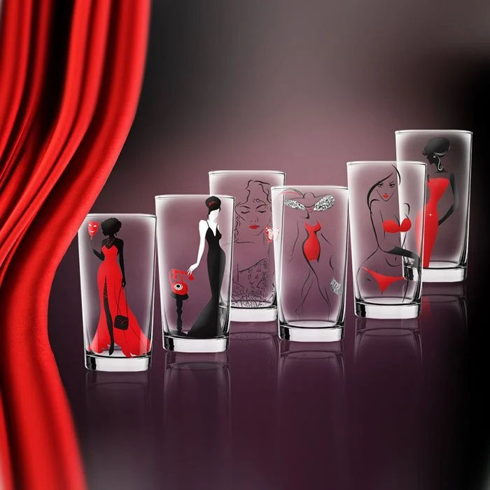 ДЕКОСТЕК Набор стаканов 6шт/280мл Red line 148-Д