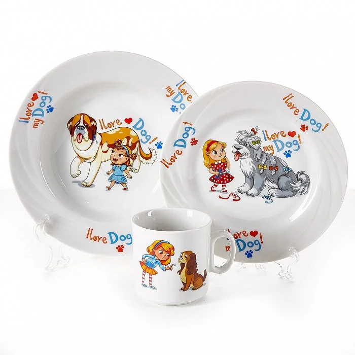 ДФЗ Набор посуды 3 предмета Идиллия Мой любимый пёс 8С0791