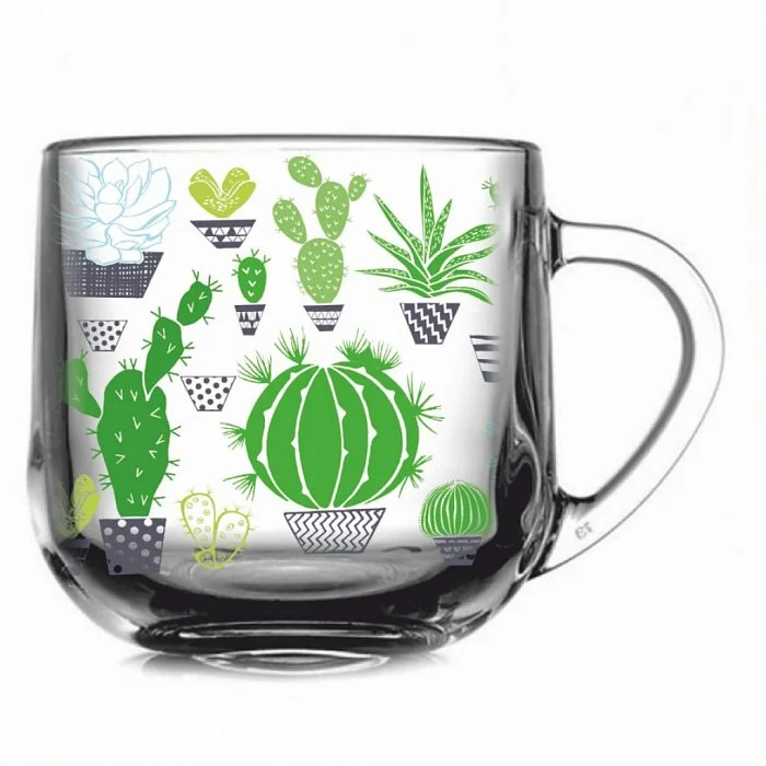 ДЕКОСТЕК Кружка для чая 300 мл Кактусы 122-Д